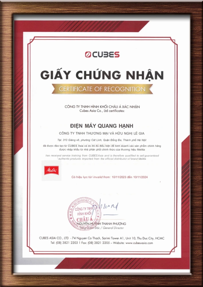 Giấy chứng nhận CUBES