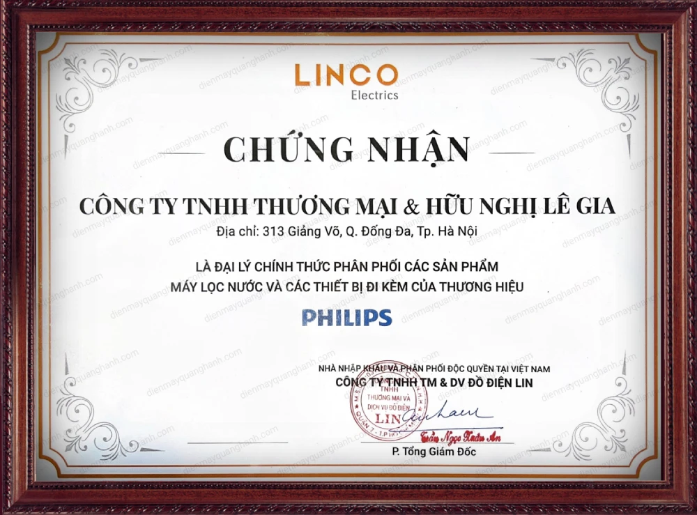 Chứng nhận đại lý Philips